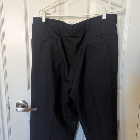 Cambridge Black Pure Wool Pinstripe Pants Blazer Suit Set (XL) (Sz 42 Tall 36W) - Picture 6 of 16